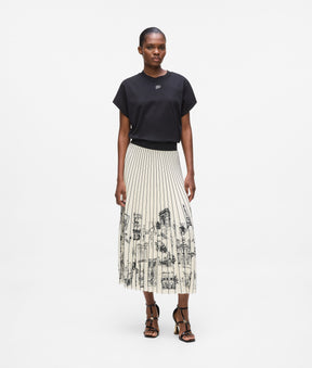 Paris sketch pleated skirt