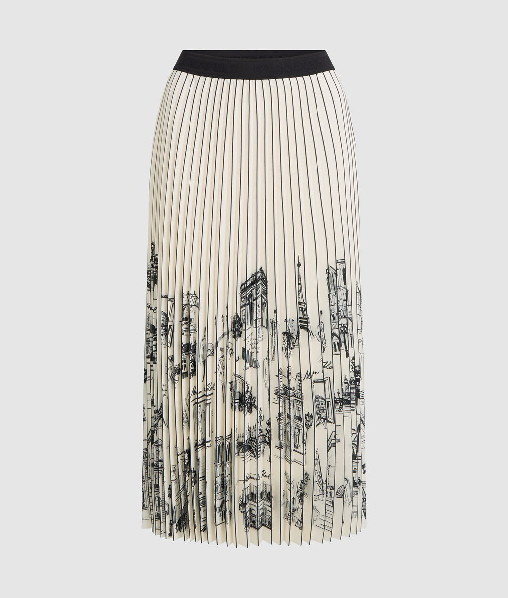 Paris sketch pleated skirt