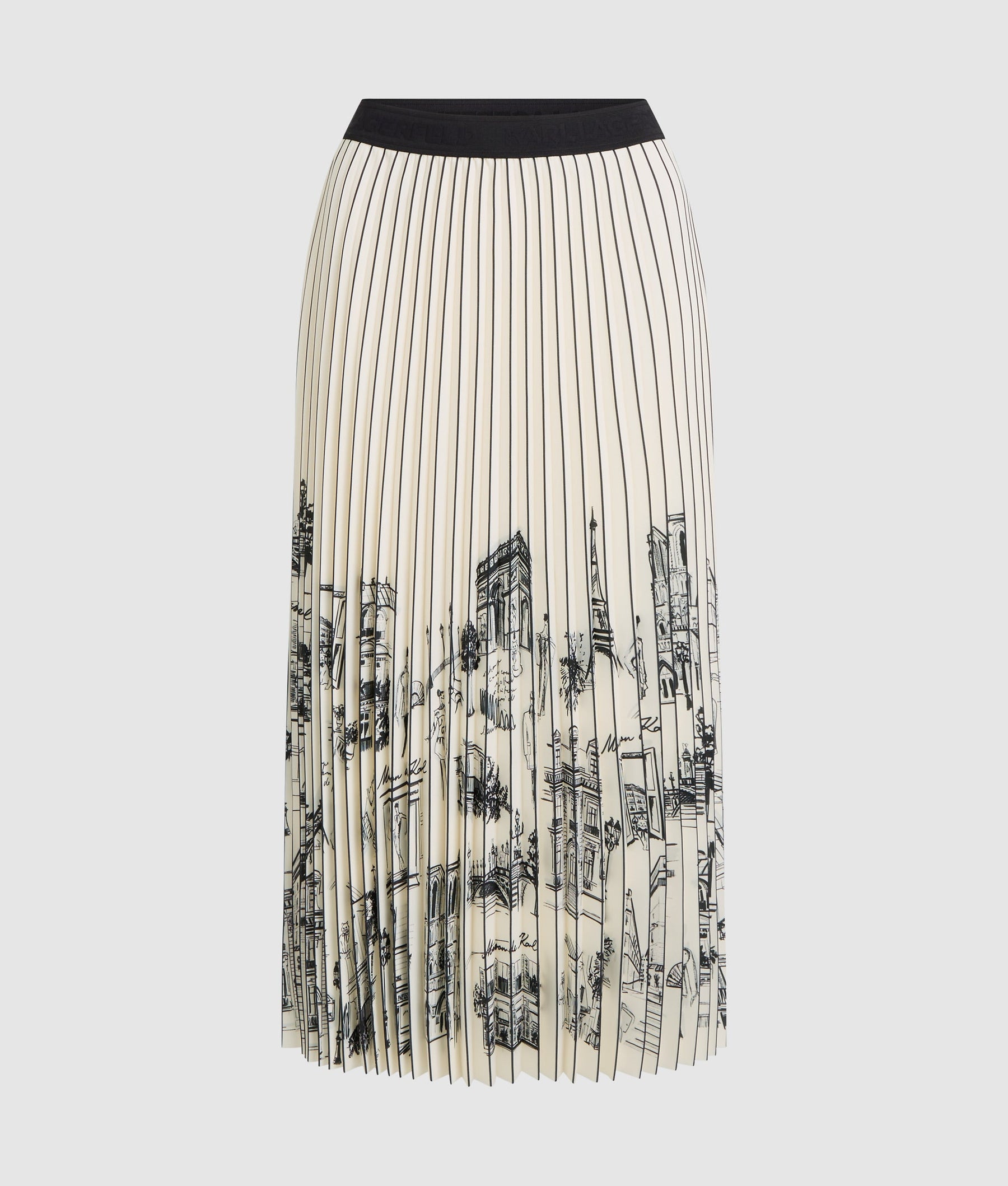 Paris sketch pleated skirt
