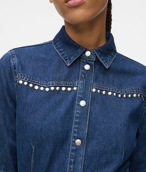 Studded denim dress