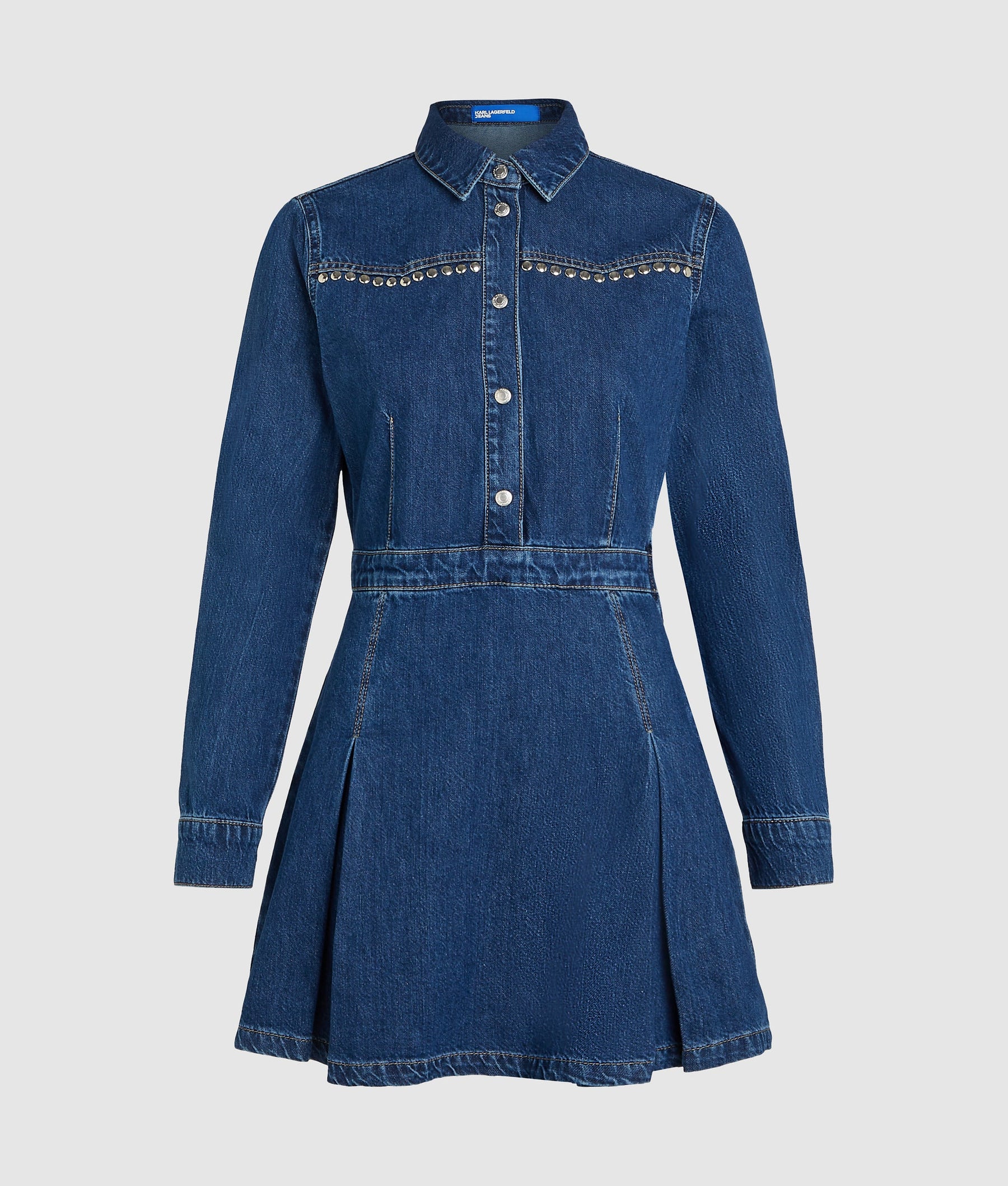 Studded denim dress