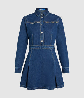 Studded denim dress
