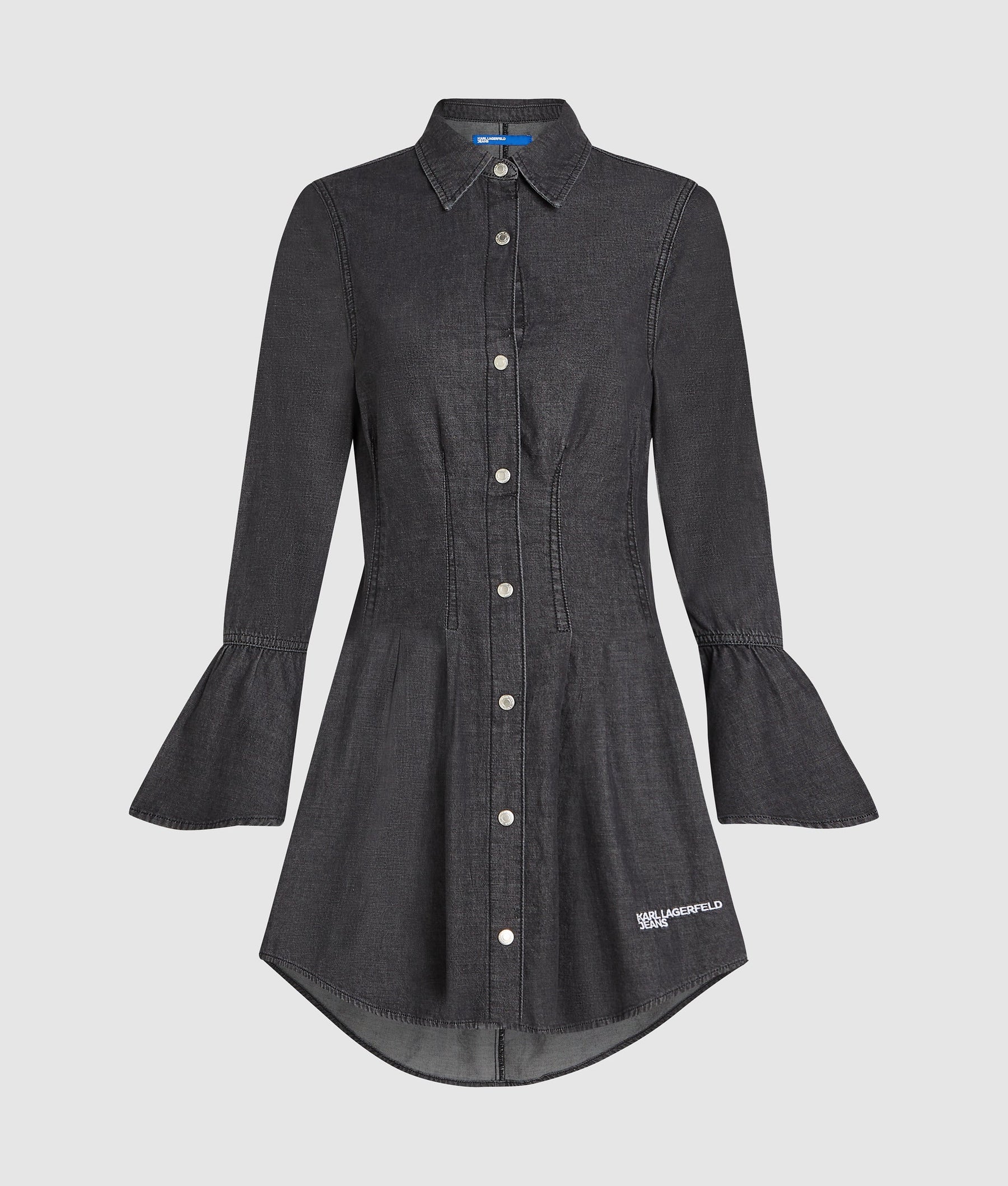 Flared denim dress