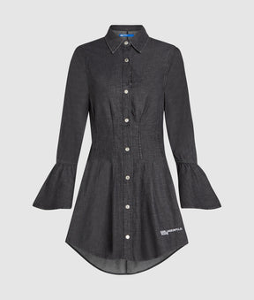 Flared denim dress