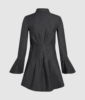 Flared denim dress