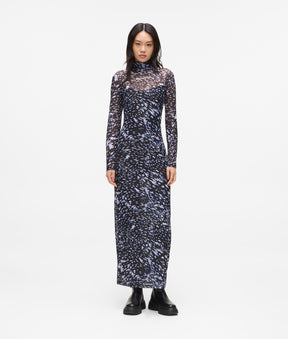 All-over-print mesh dress
