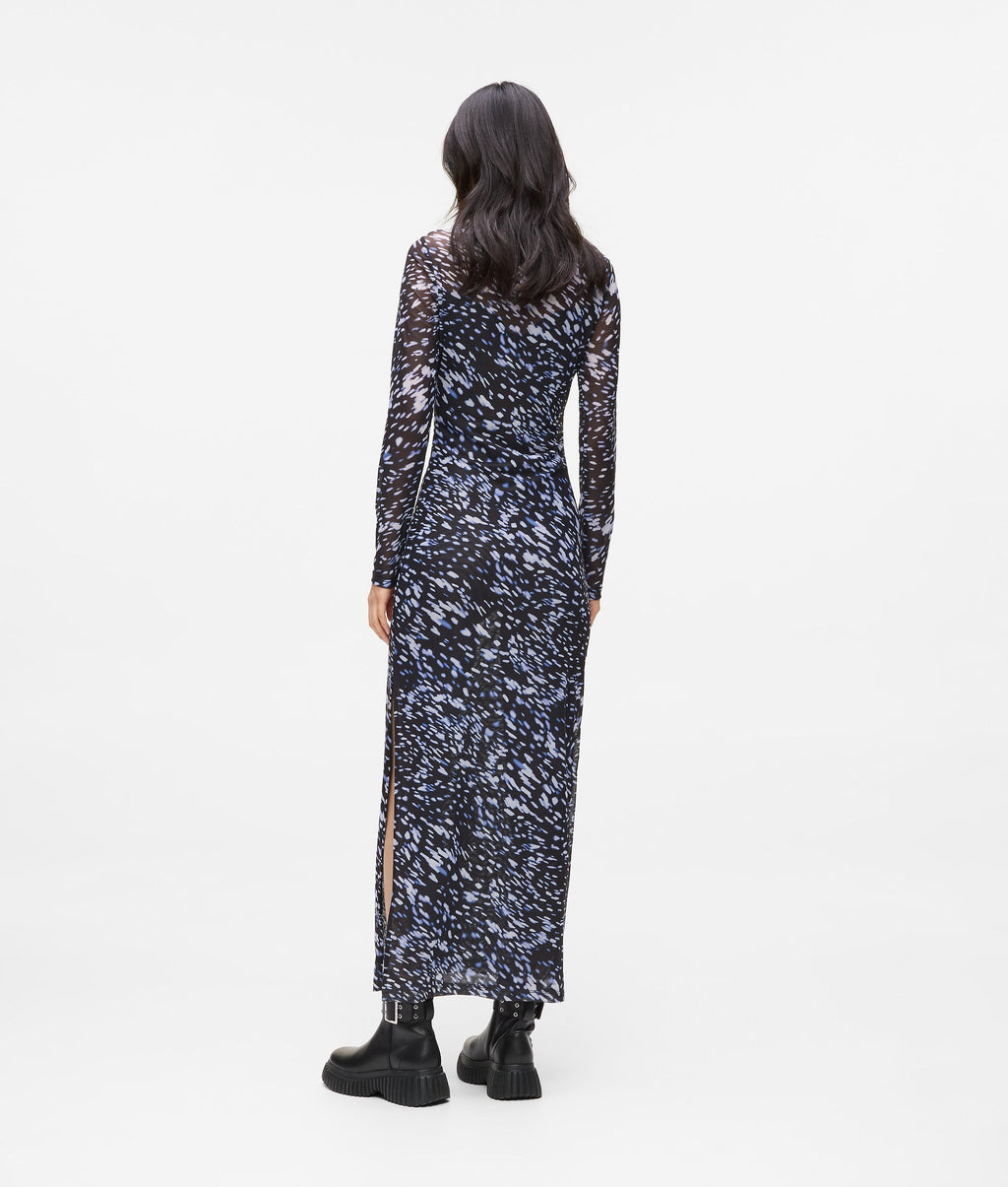 All-over-print mesh dress