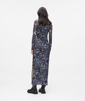 All-over-print mesh dress