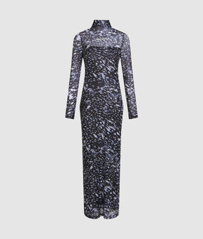 All-over-print mesh dress