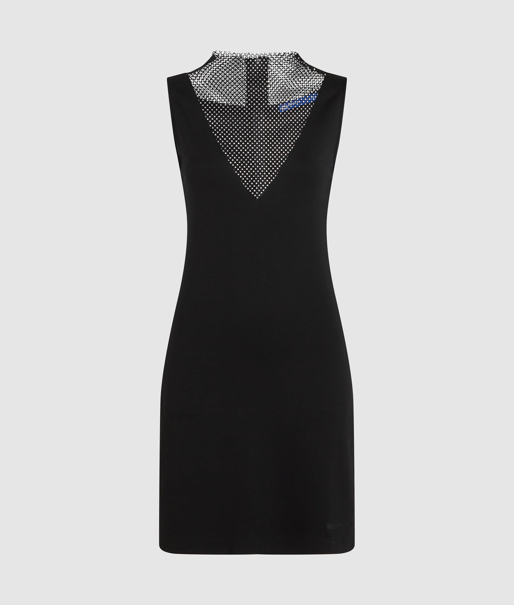 V-neck rhinestone mesh dress