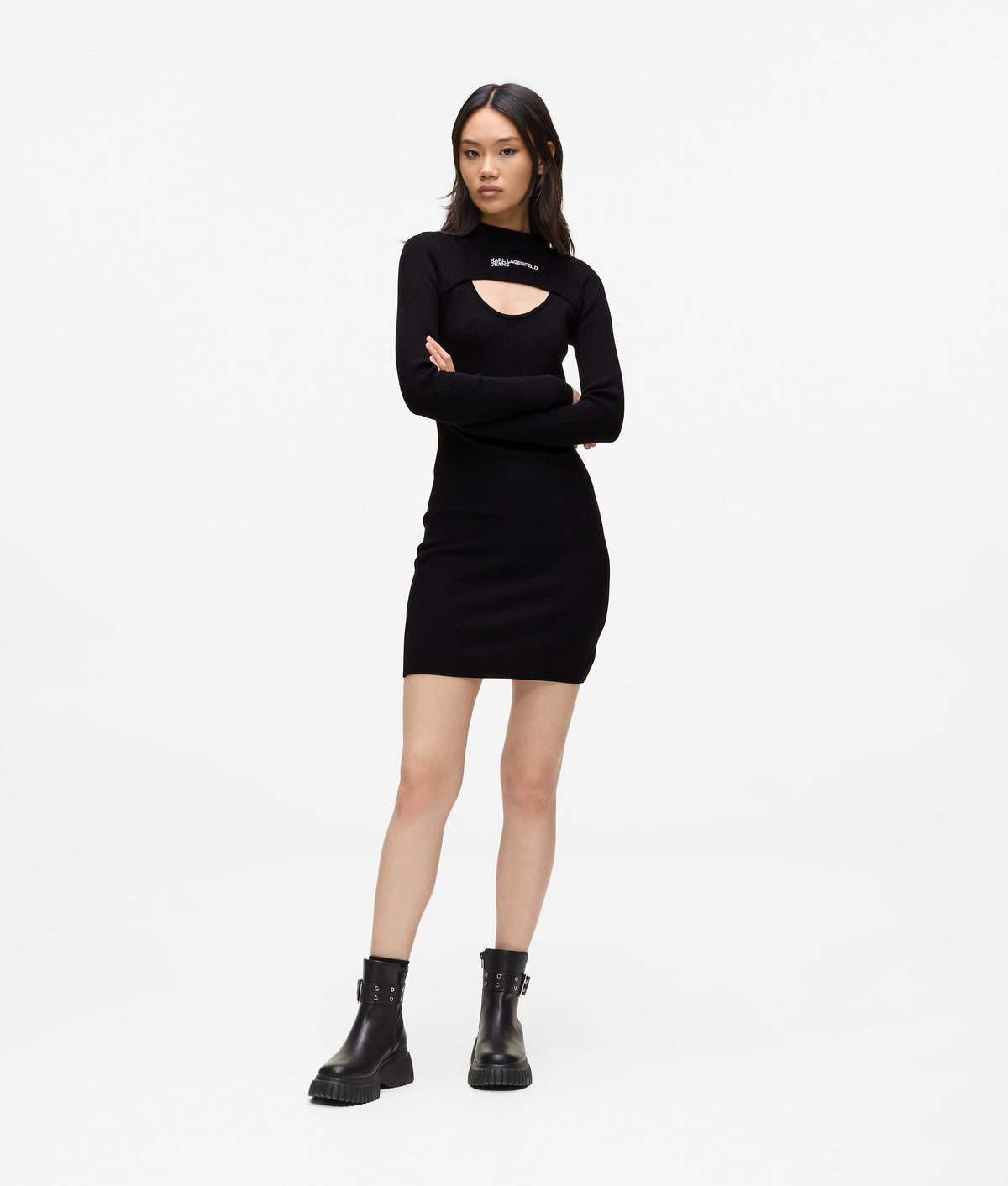 Cut-out knit dress