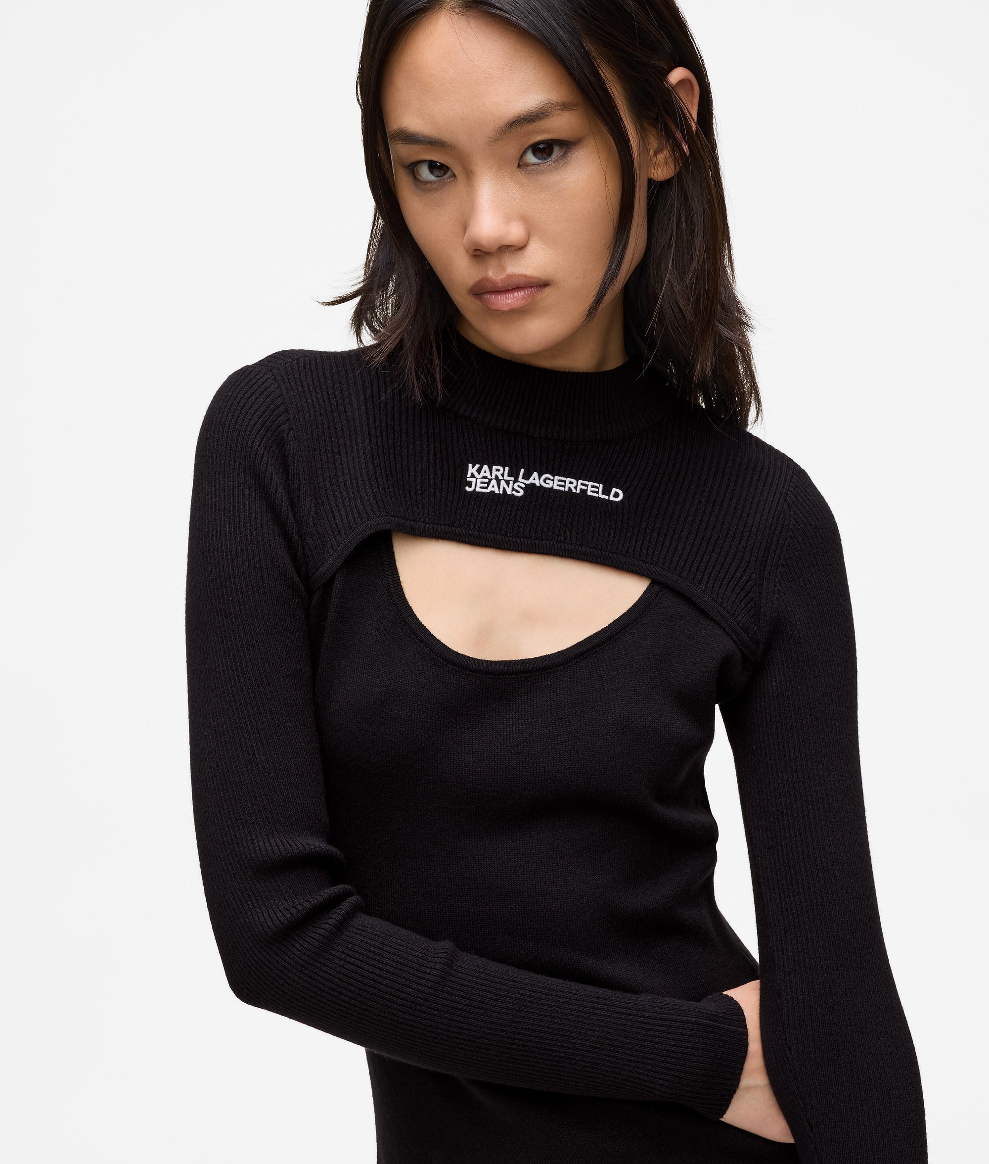 Cut-out knit dress