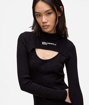 Cut-out knit dress