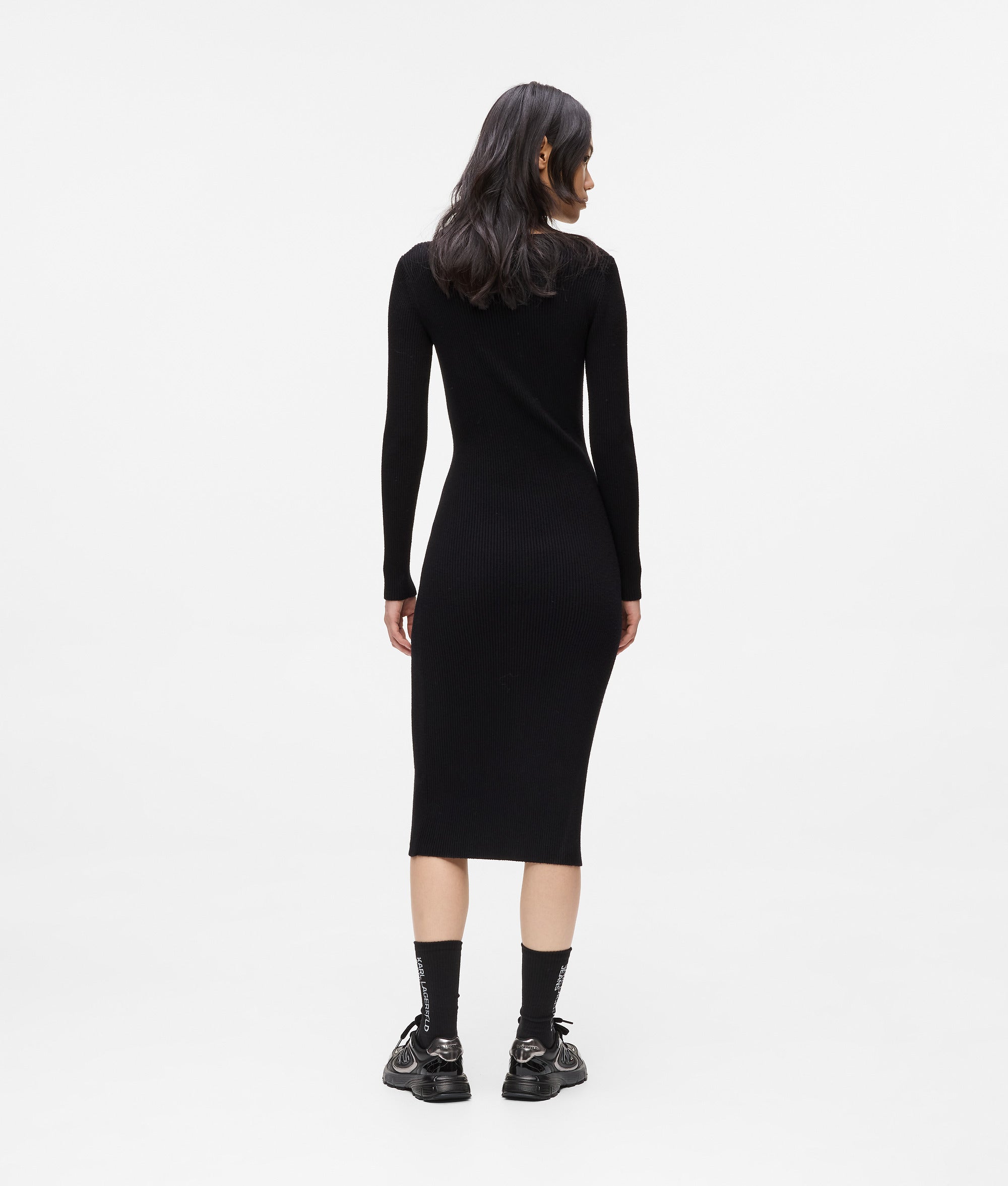 Zip-front knit dress