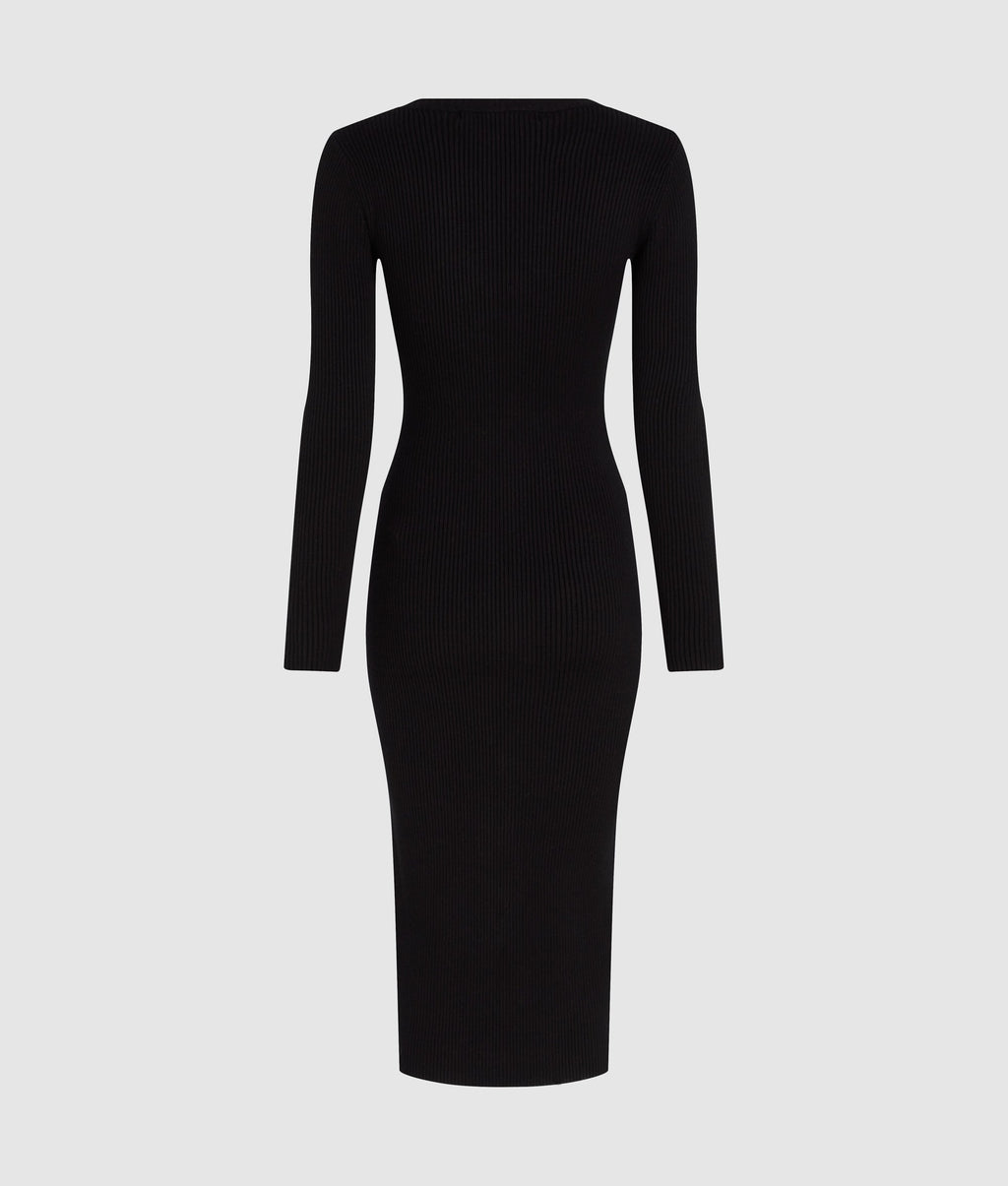 Zip-front knit dress