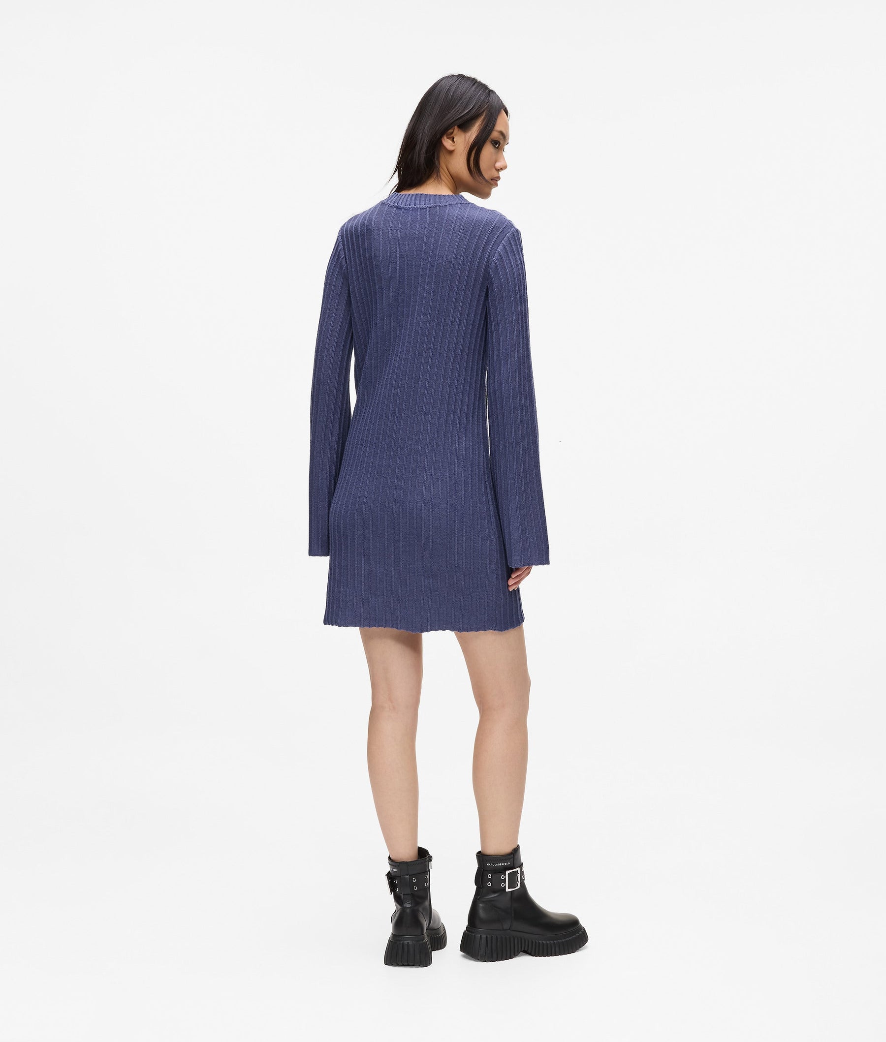 Pleated knit dress