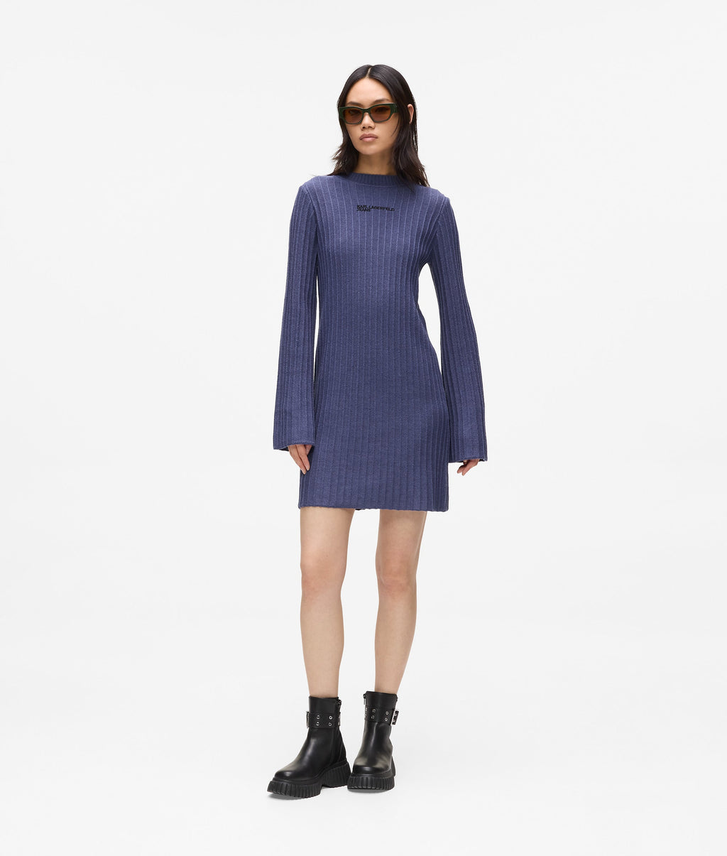 Pleated knit dress