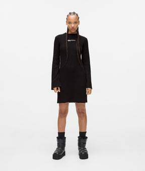 Pleated knit dress