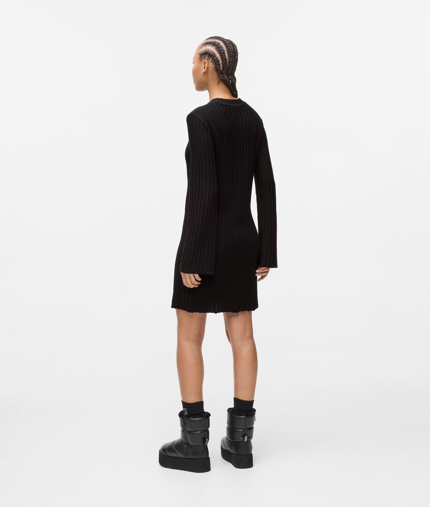 Pleated knit dress