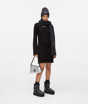 Pleated knit dress
