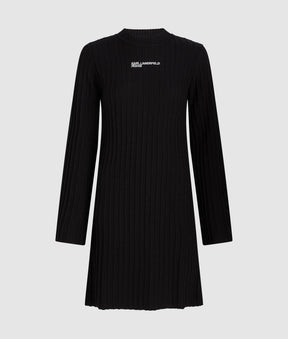 Pleated knit dress
