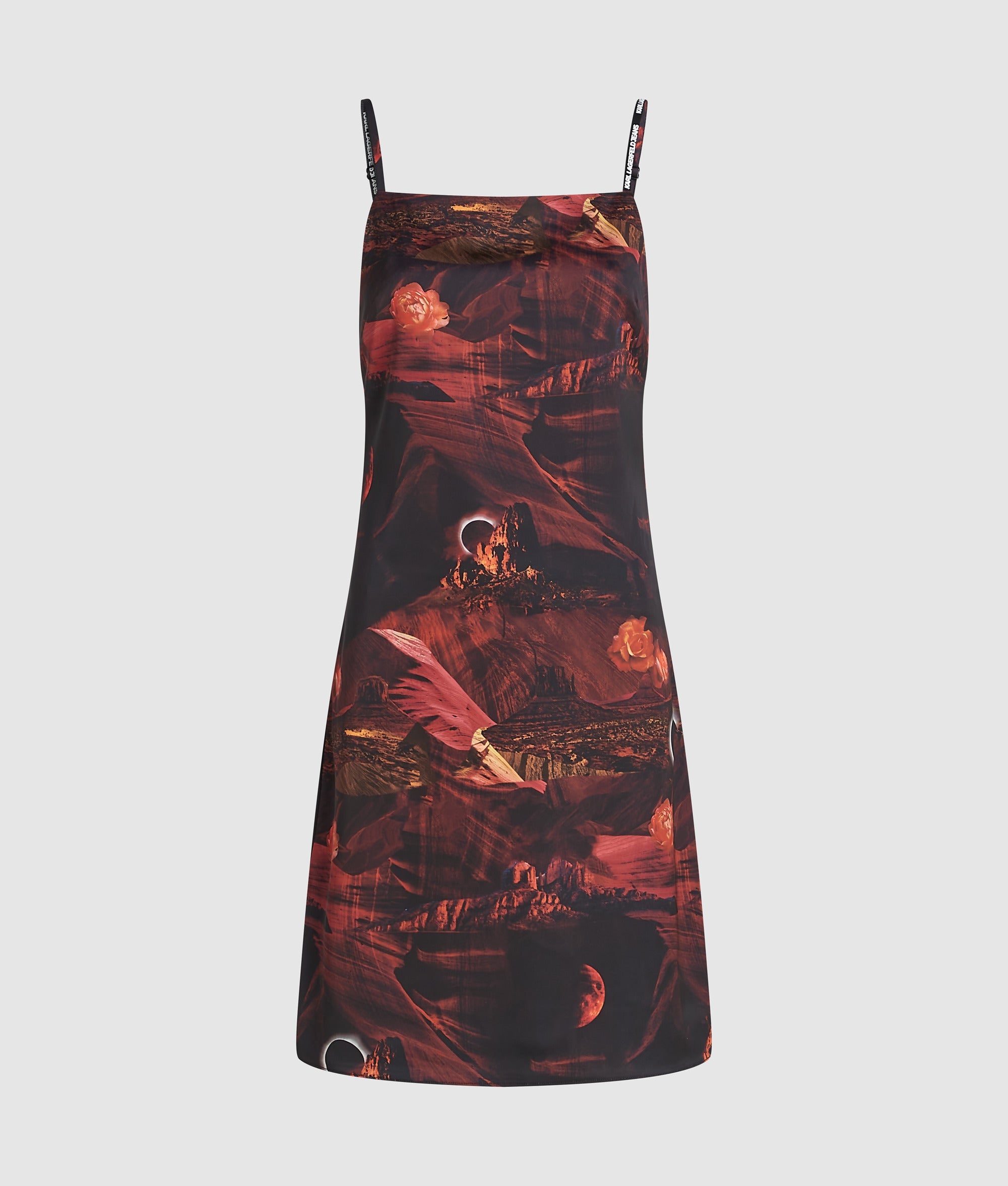 All-over-print satin dress