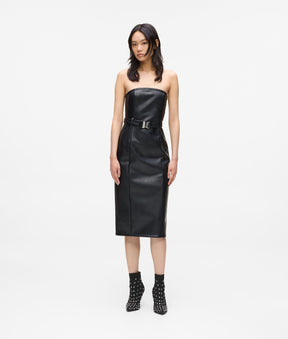 Faux-leather dress
