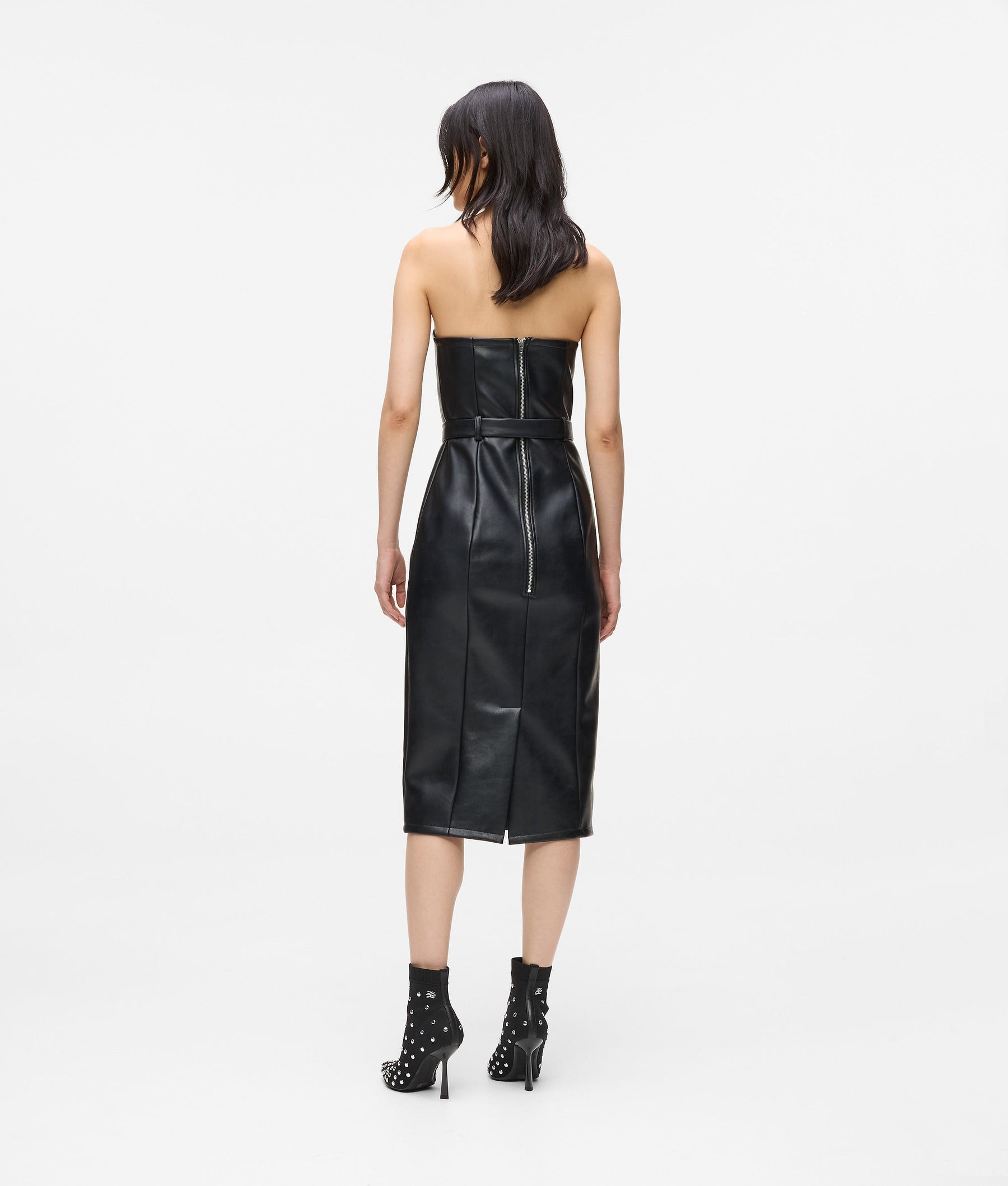 Faux-leather dress