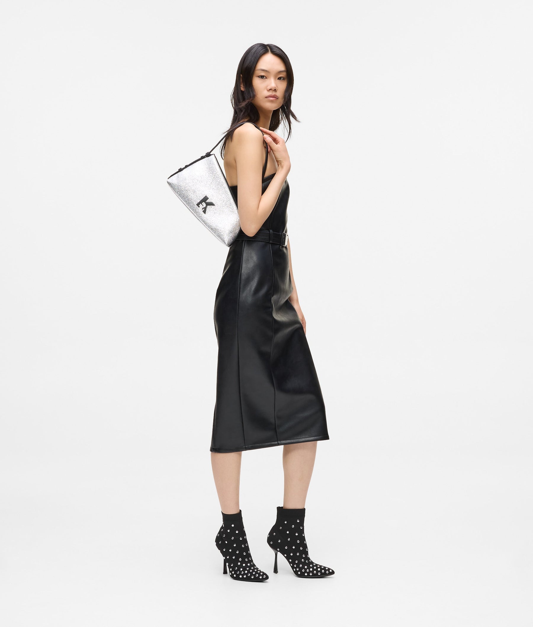 Faux-leather dress