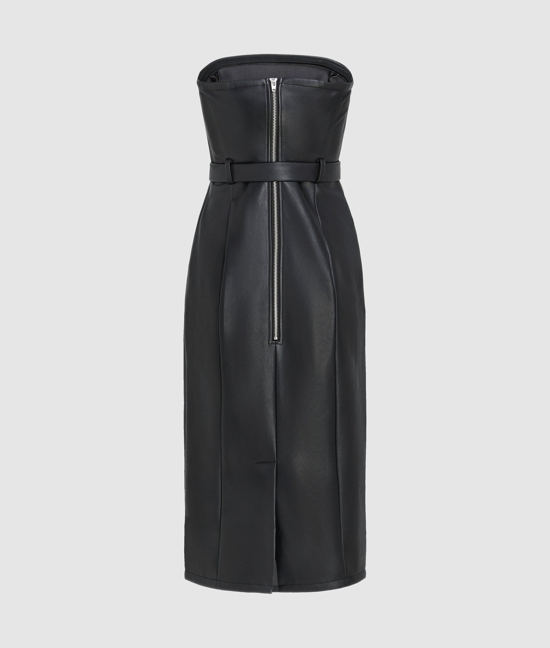 Faux-leather dress