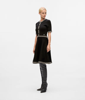 Bouclé detail knit dress