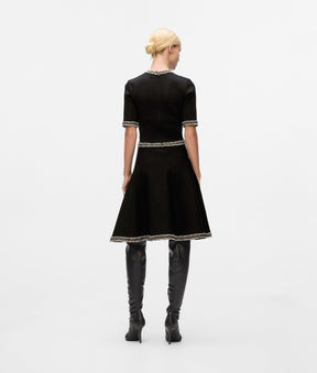 Bouclé detail knit dress