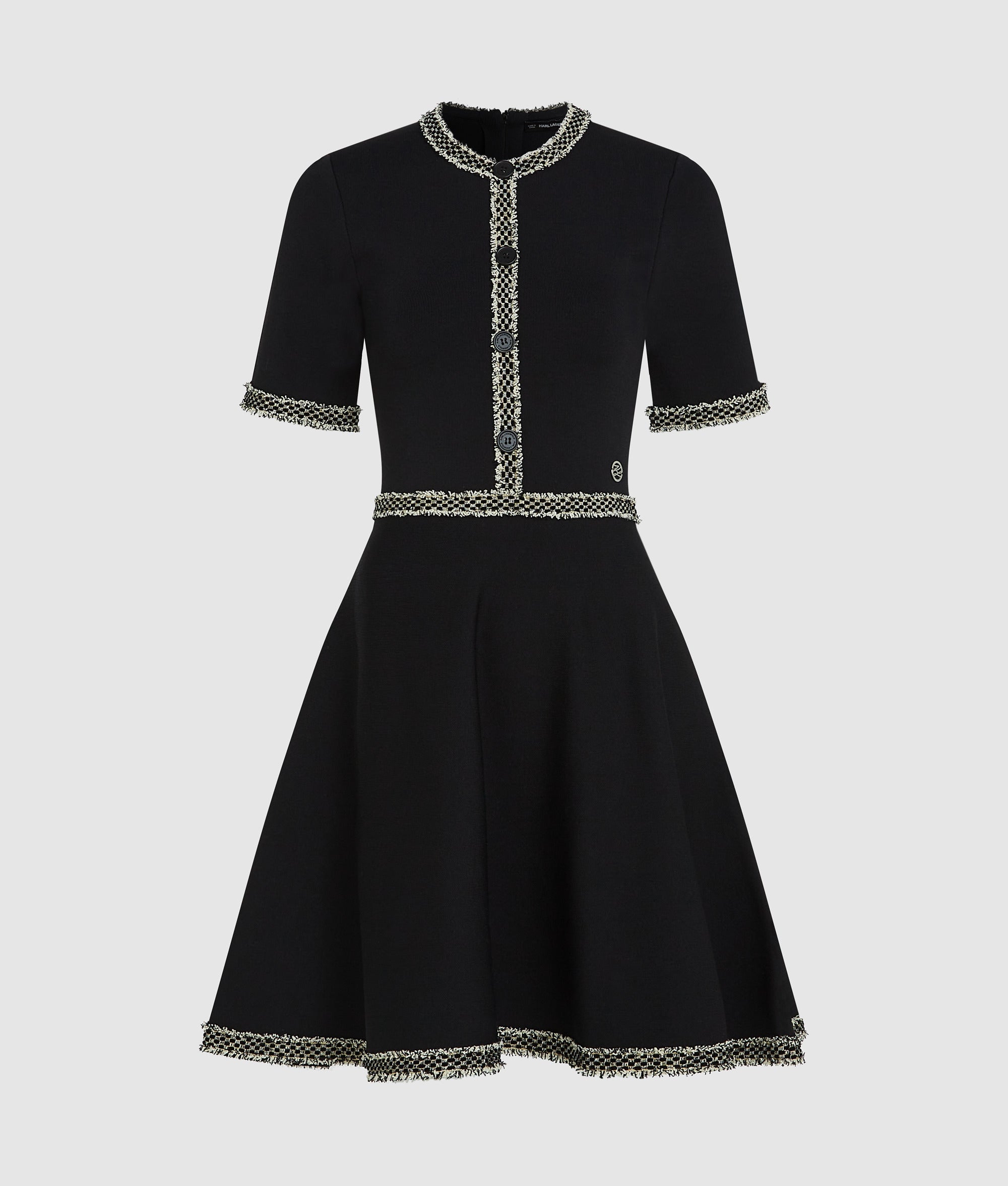 Bouclé detail knit dress