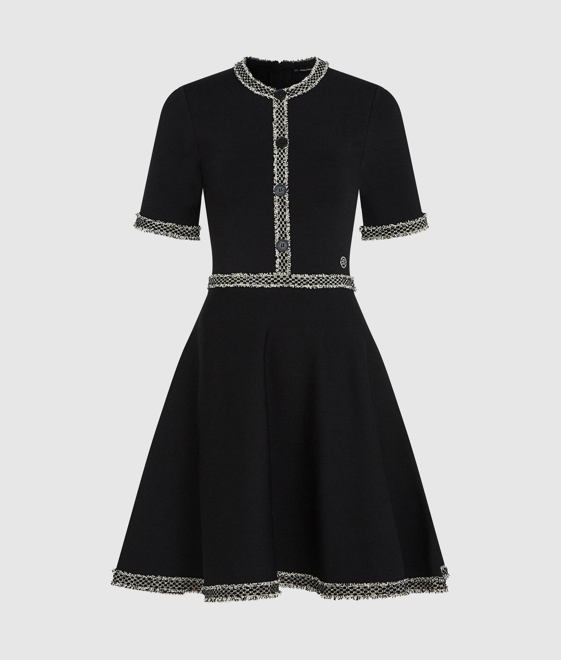 Bouclé detail knit dress