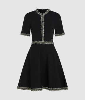 Bouclé detail knit dress