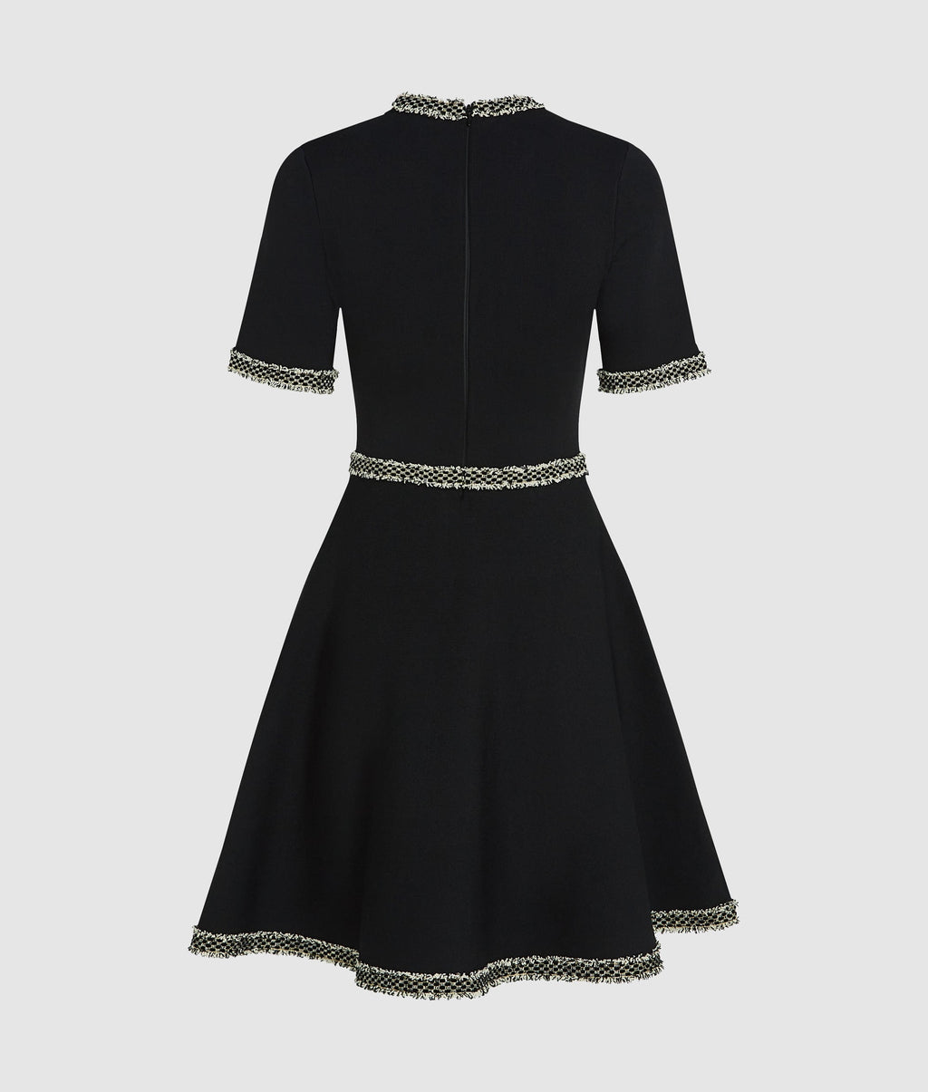 Bouclé detail knit dress