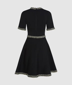 Bouclé detail knit dress