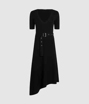Belted knit dress