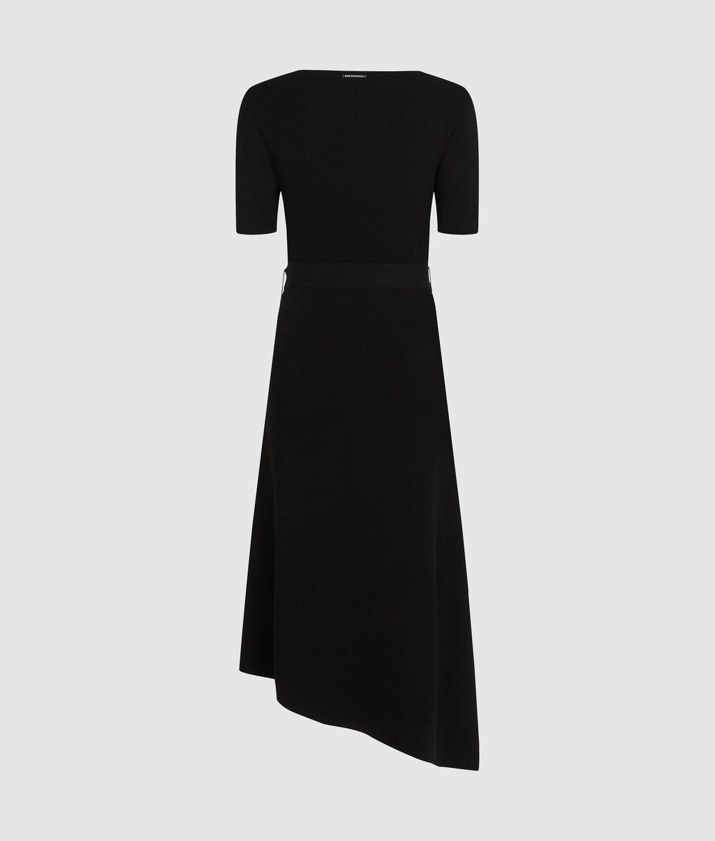 Belted knit dress
