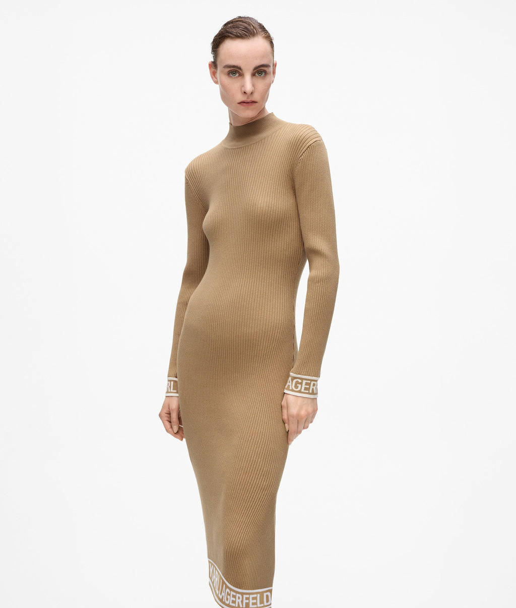 Logo knit dress