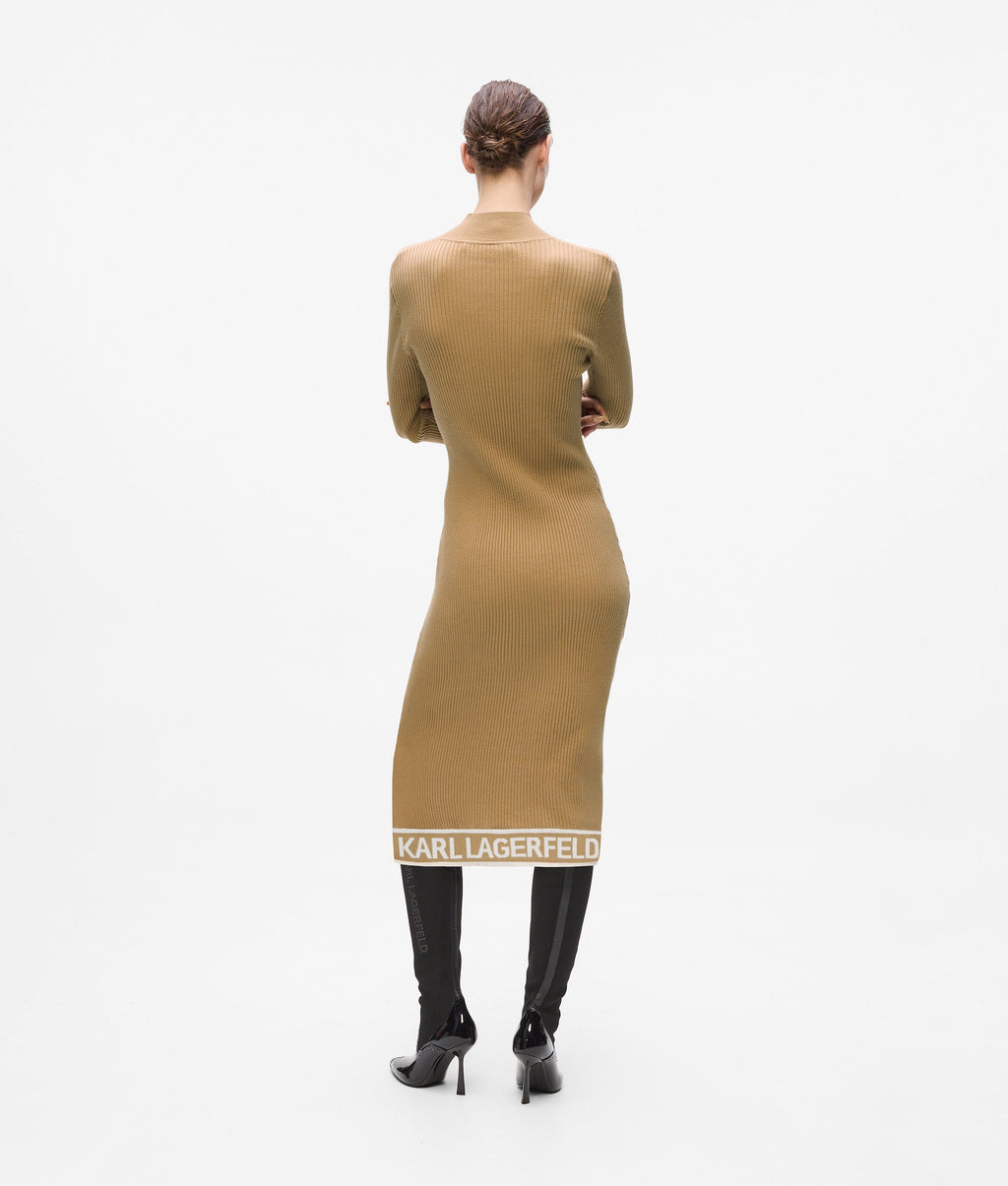 Logo knit dress