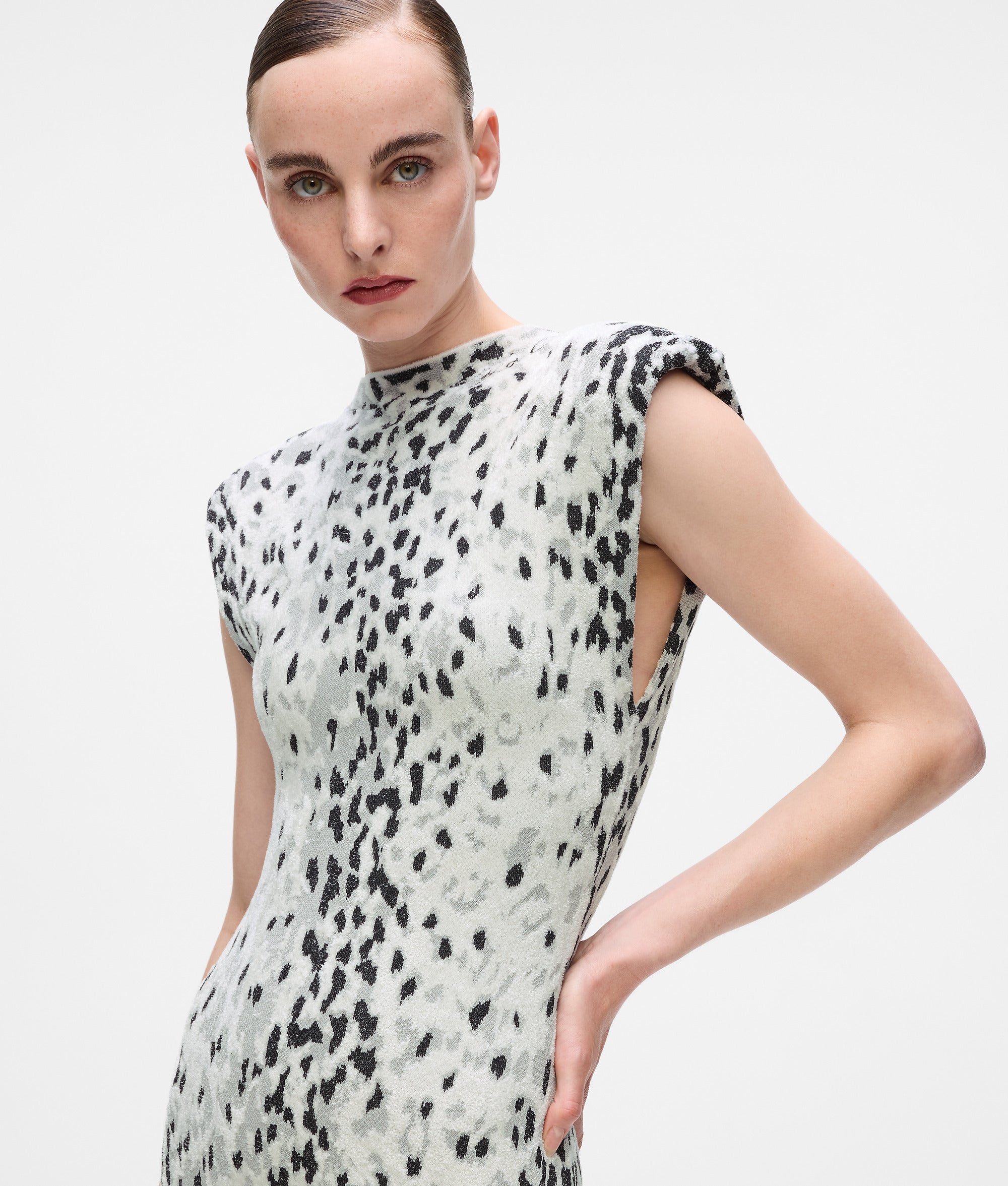 Snow leopard knitted dress