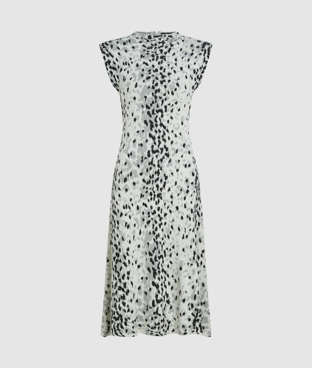 Snow leopard knitted dress