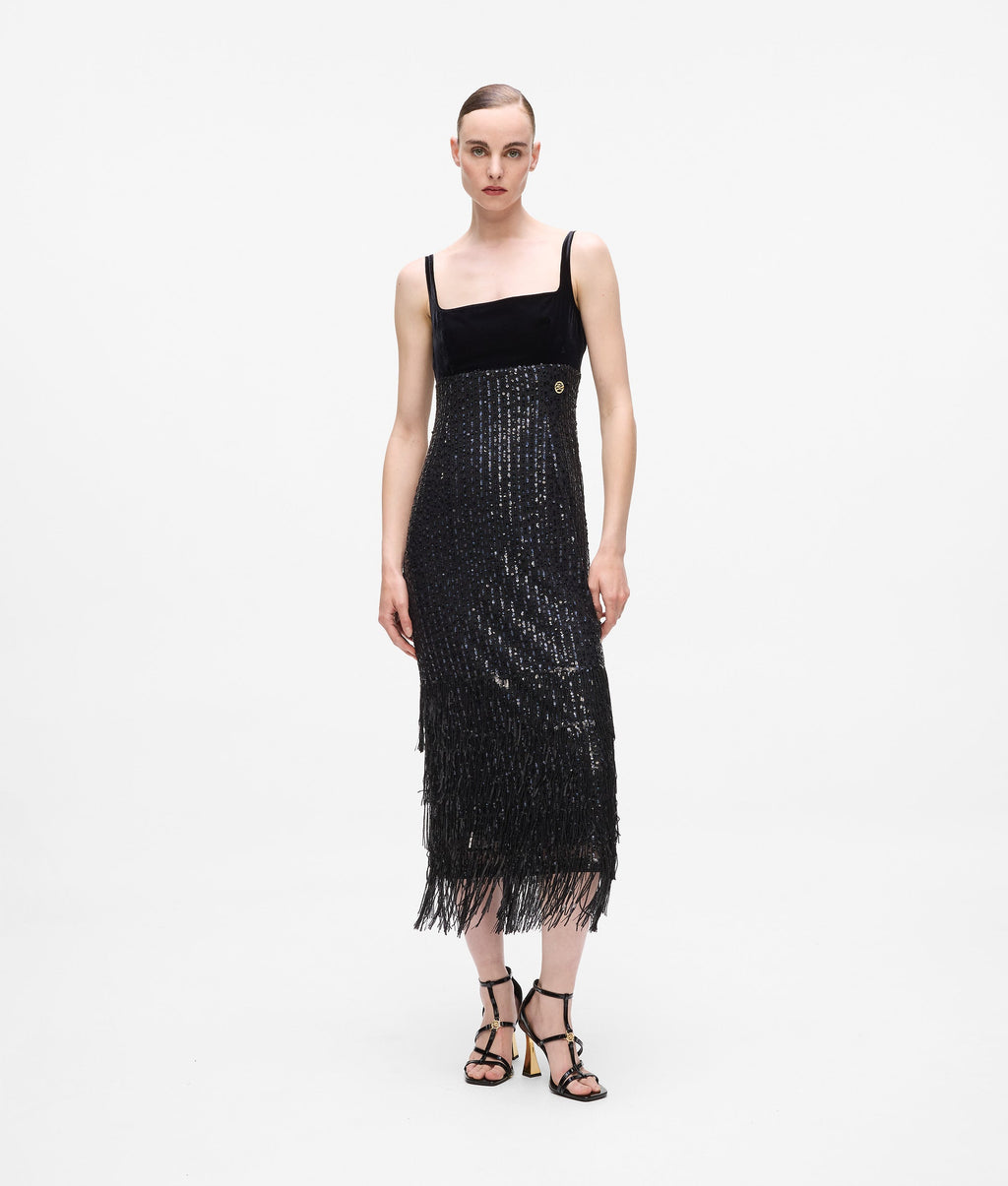 Fringed sequin dress