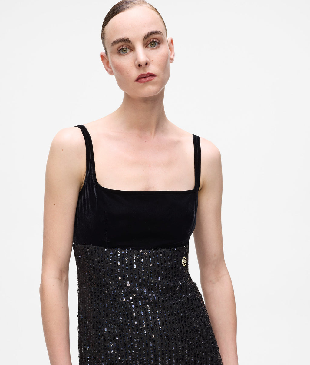 Fringed sequin dress