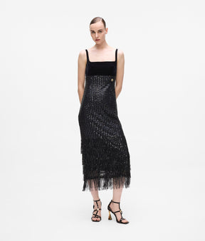 Fringed sequin dress