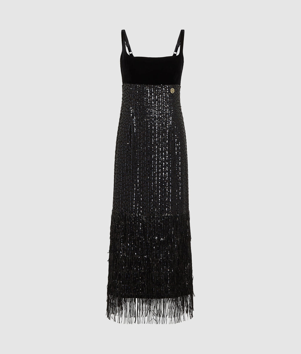Fringed sequin dress
