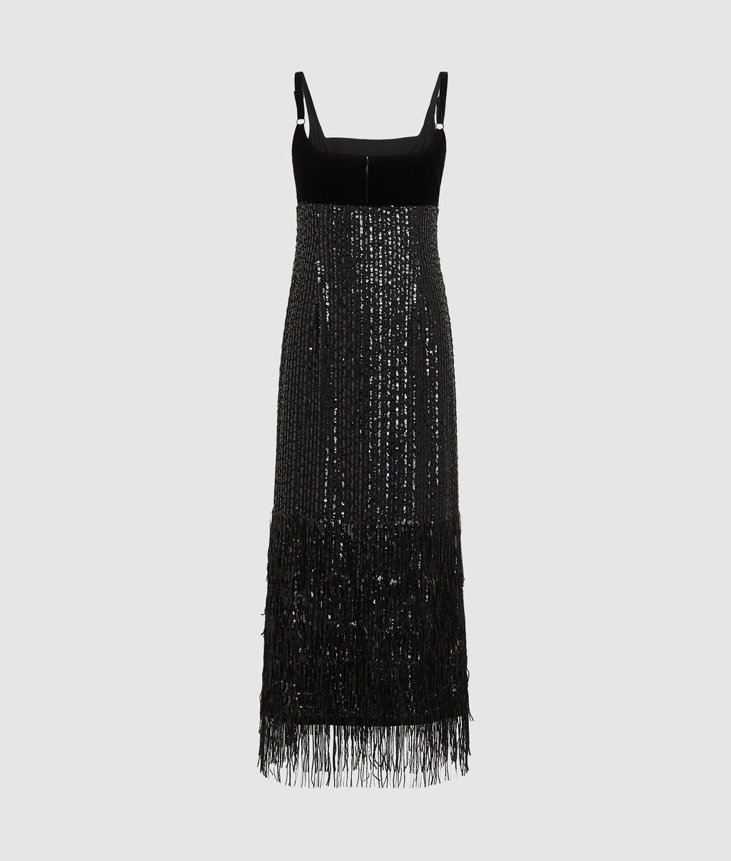 Fringed sequin dress