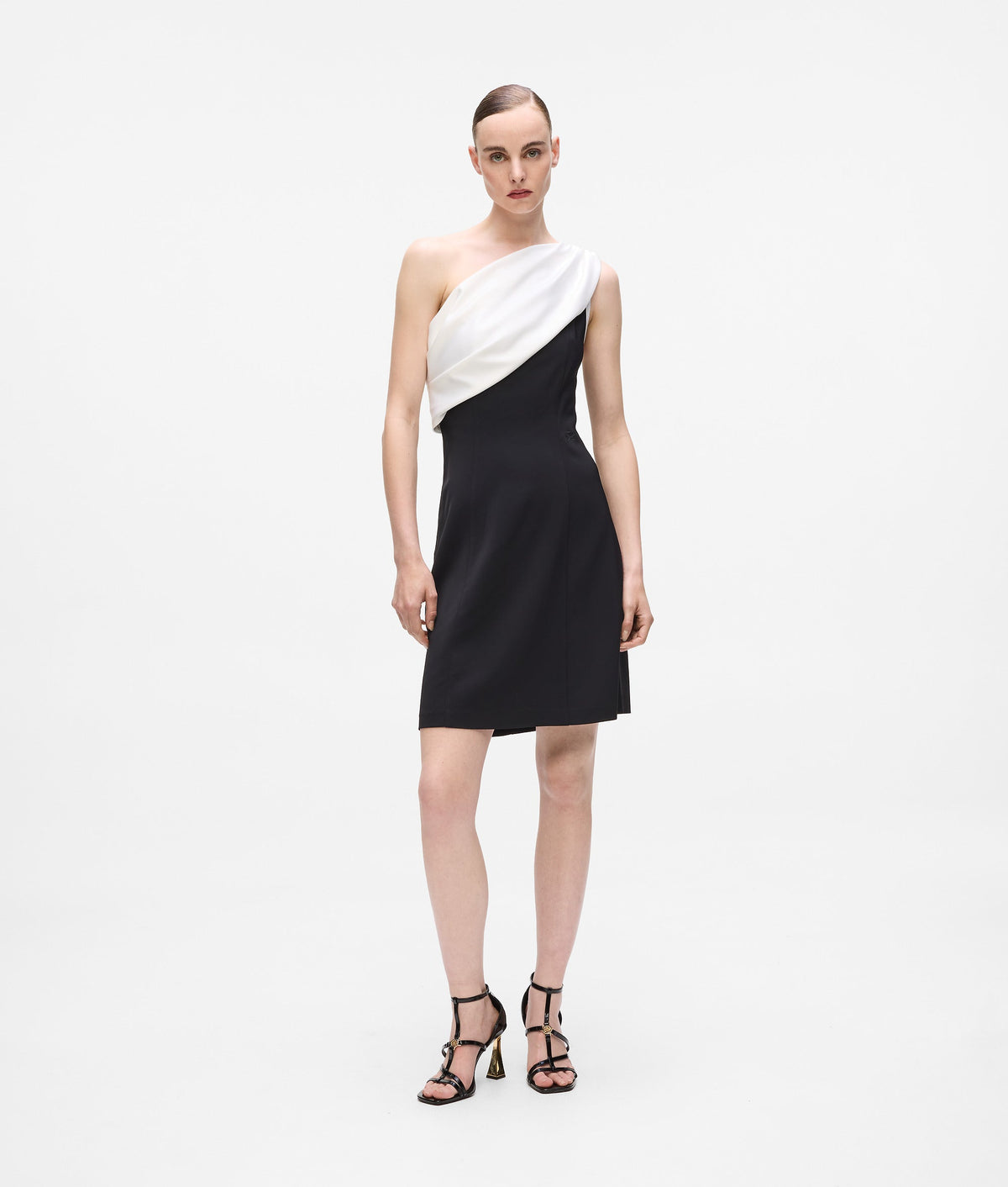 Draped one-shoulder dress