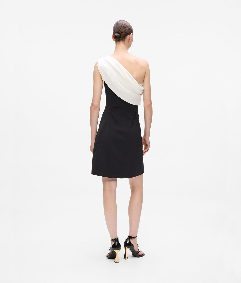 Draped one-shoulder dress